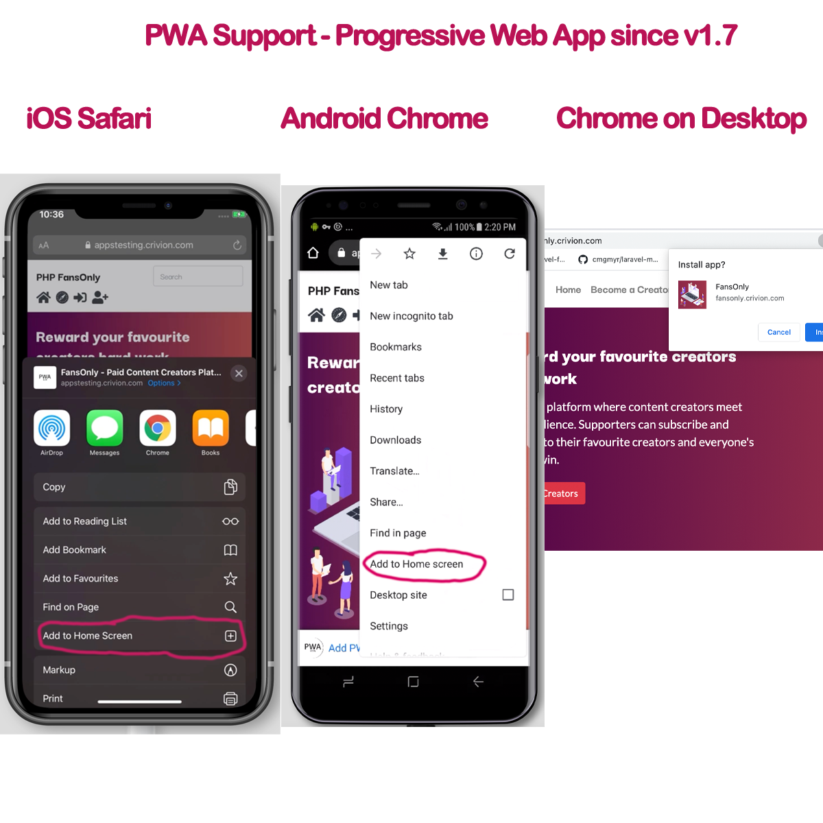 pwa support